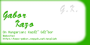 gabor kazo business card